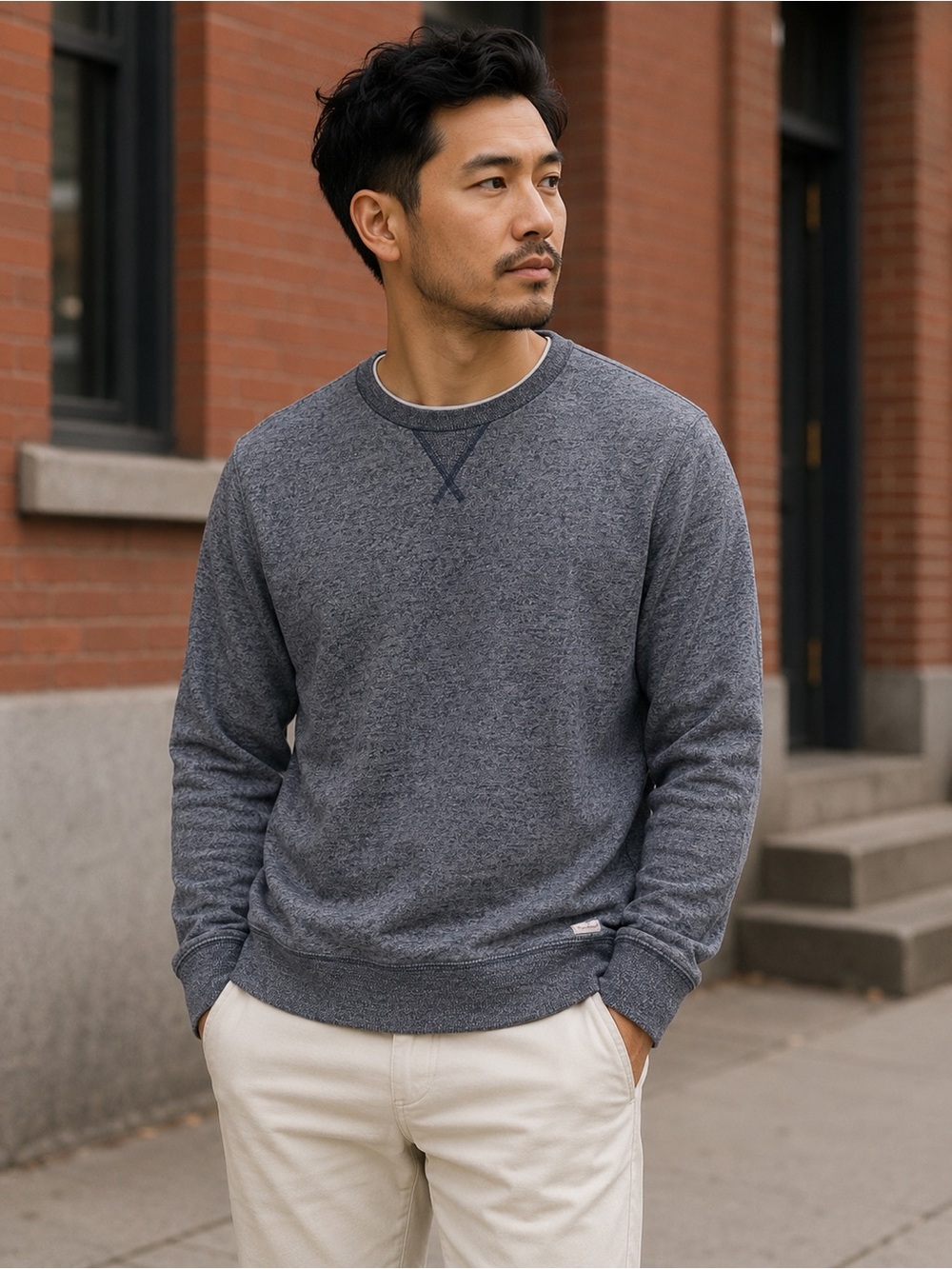 Weatherproof Men's blue Heather Crewneck Sweatshirt Size Small